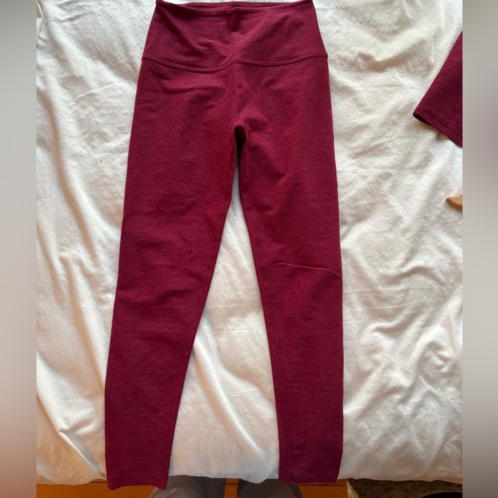 Burgundy Beyond Yoga Two-Piece Active Set - Crop Tank & Leggings - Picture 6 of 7